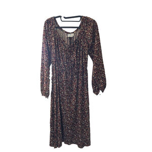 Vintage 1970s Sue Brett Maxi Floral Dress Womens Sz M Prairie Cottage Core